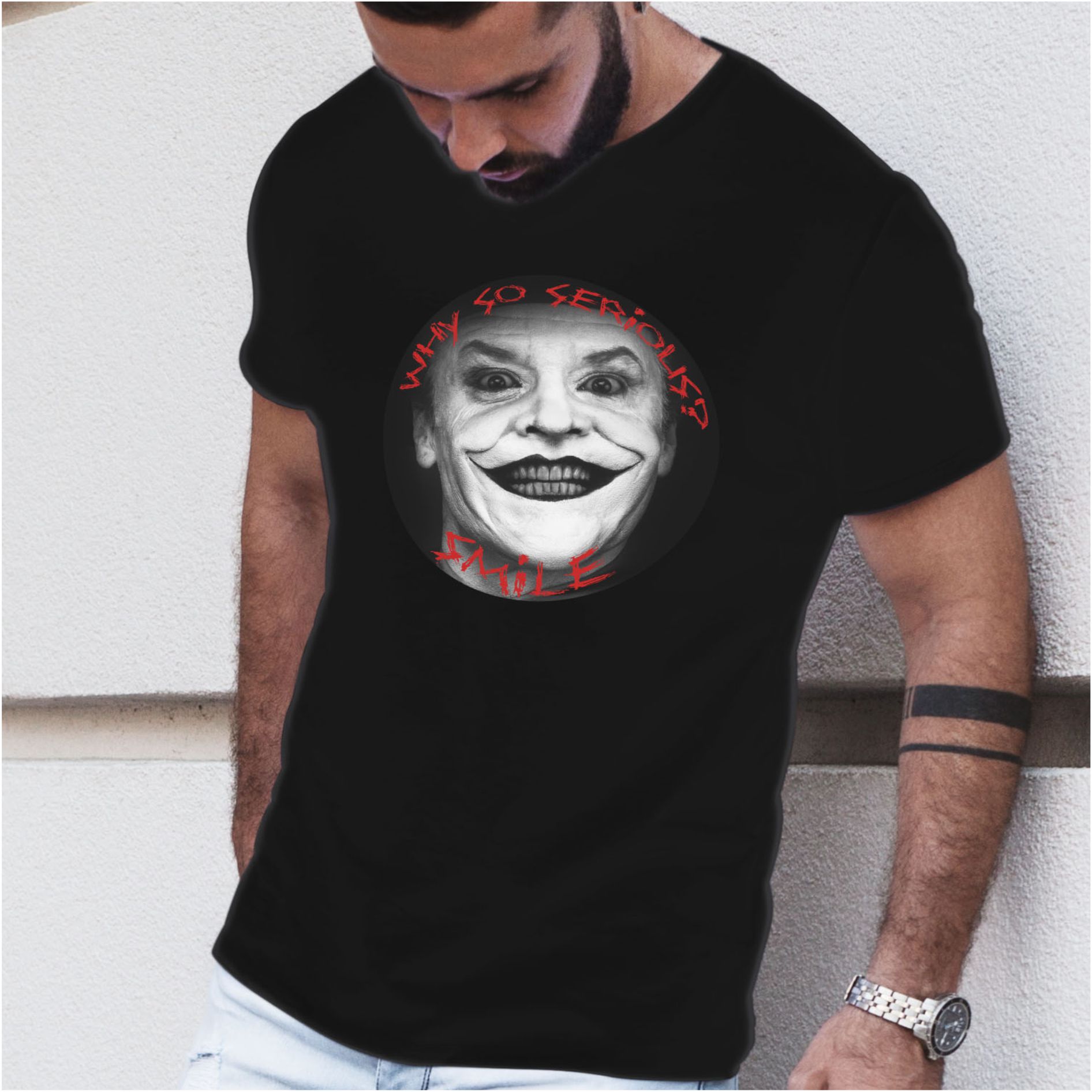 Tricou barbat Joker-negru