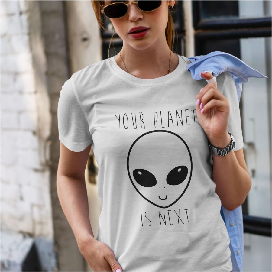 tricou dama alien alb