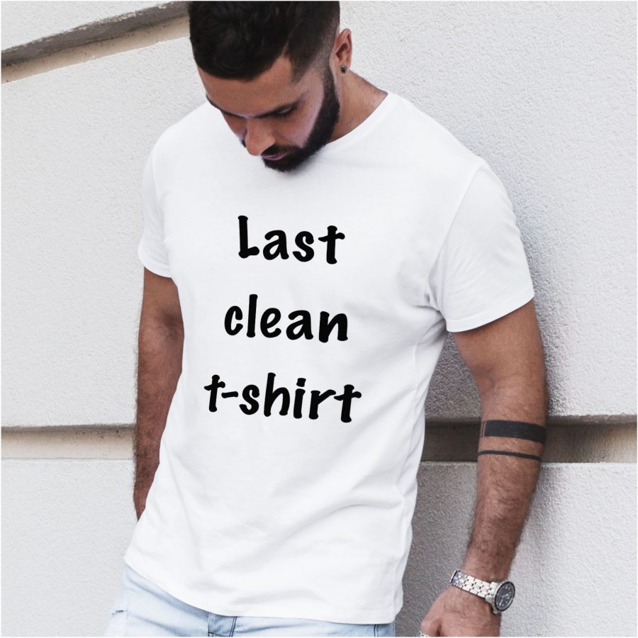 tricou personalizat alb barbat Last Clean T-Shirt